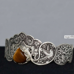 دستبند زنانه دست ساز قلمزنی نقره
