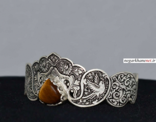 دستبند زنانه دست ساز قلمزنی نقره